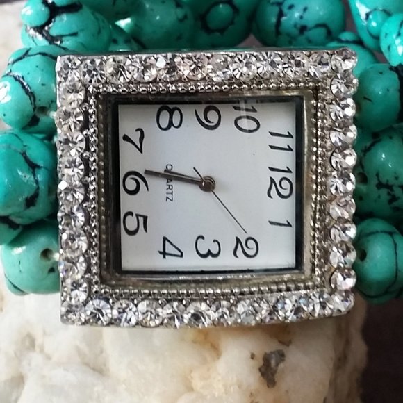 Vintage Watches Turquoise Stretchy Bracelet - Picture 3 of 7